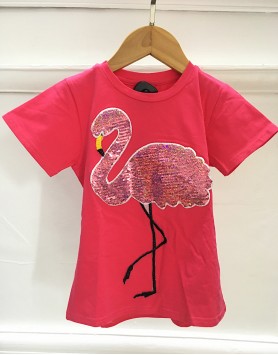 Amoy Flamingo Reversible Sequin Top